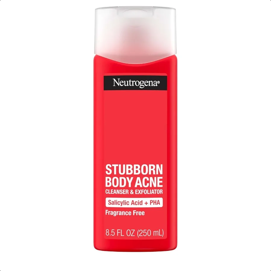 

Neutrogena Salicylic Acid PHA Stubborn Acne Body Wash Exfoliating Cleanser Acne Treatment for Chest Shoulder Gently Clears Exfo