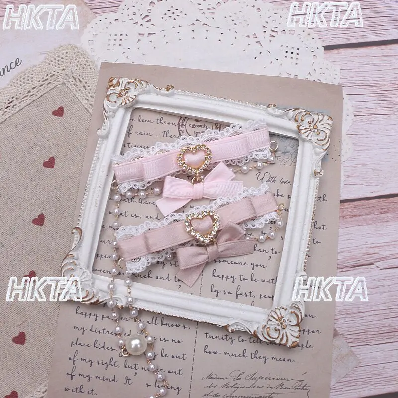 Japanese Mass Produced Sweet Lace Pearl Tassel Side Clip Accessories 2026 Spring Kawaii Cute Lolita Headwear Hair Clips Women