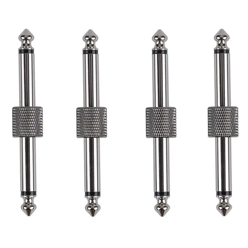 【SPECIAL】Straight Plug Adapters 1/4-Inch Male-To-Male Guitar Pedal Connectors For Compact Pedalboards-Pack Of 4