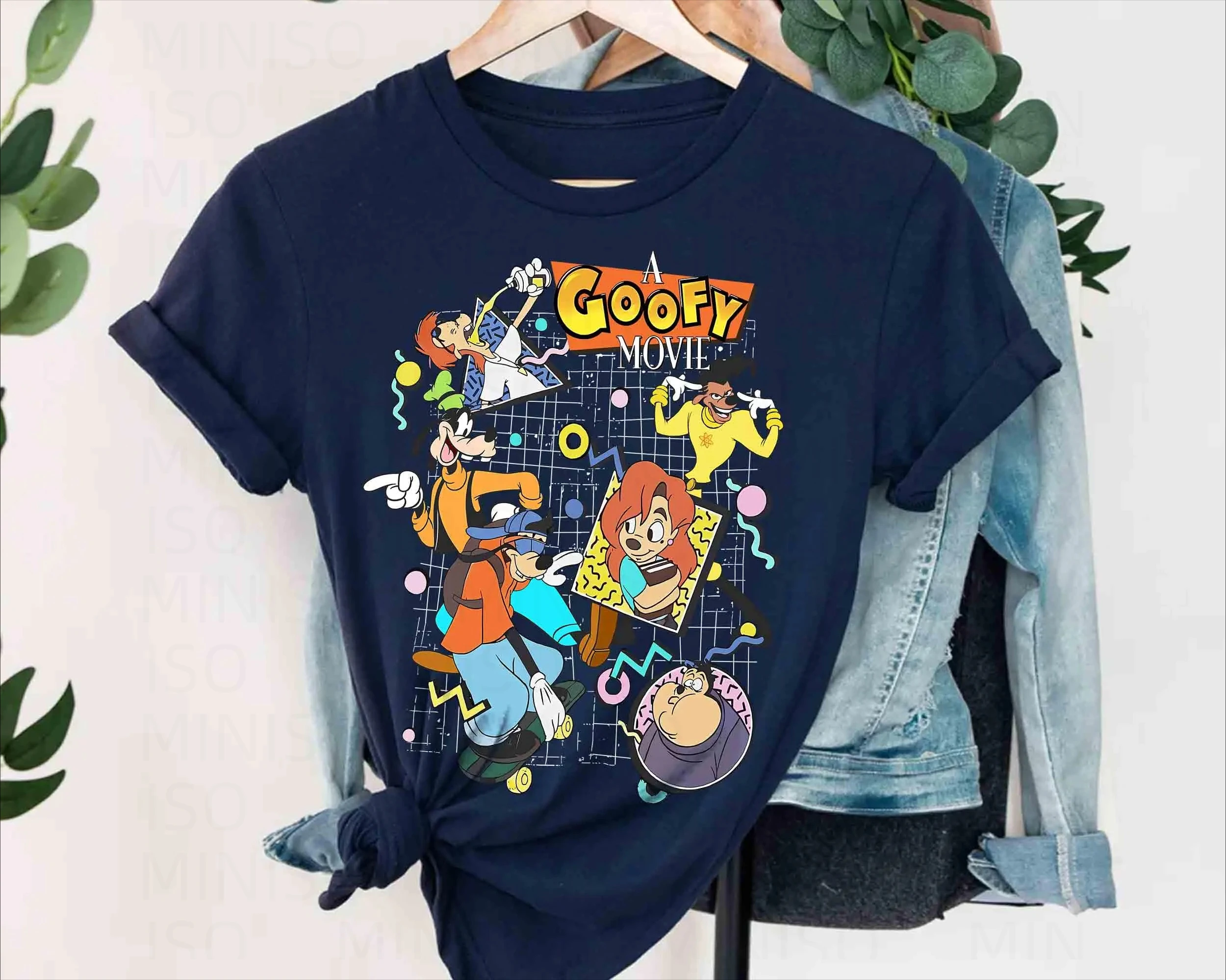

90s A Goofy Movie Characters Group T-shirt Disney Powerline Max Goof Roxanne Tee Disneyland Vacation Family 2025 Trip Gift
