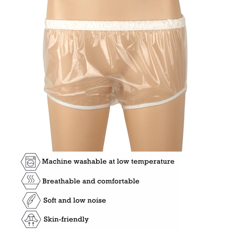 Pañal de tela suave de cintura alta de TPU para adultos, cubierta de ropa interior reutilizable, pañal de Color transparente para personas mayores de 14 años, 1 ud.