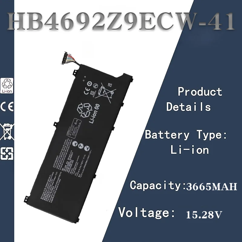 Аккумулятор для ноутбука Huawei NBL-WAP9R/WAP9H/WAH9/WAH9P — совместим с HB4692Z9ECW-41 |   Сменный аккумулятор 15,28 В, 3665 мАч