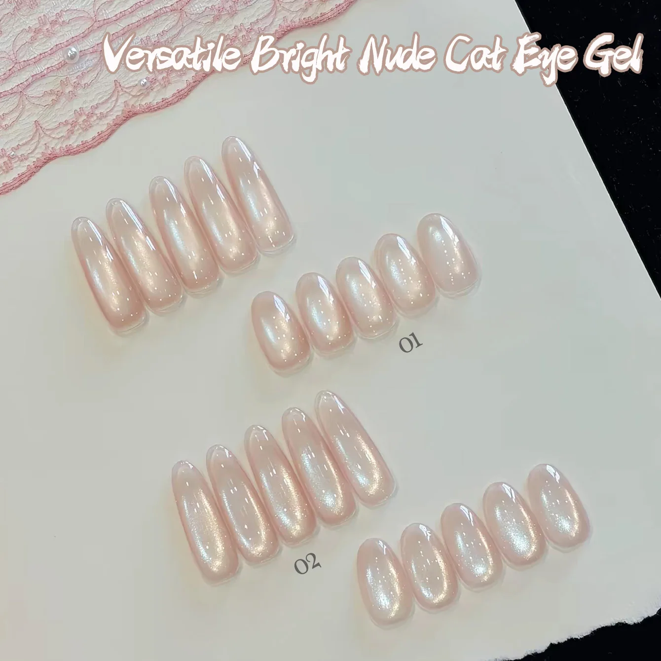 1pcs TC Popular Versatile Natural Cat Eye Gel Nail Polish 2026 Ice Transparent Pure Desire Naked Pink Glass Beads Nail Art