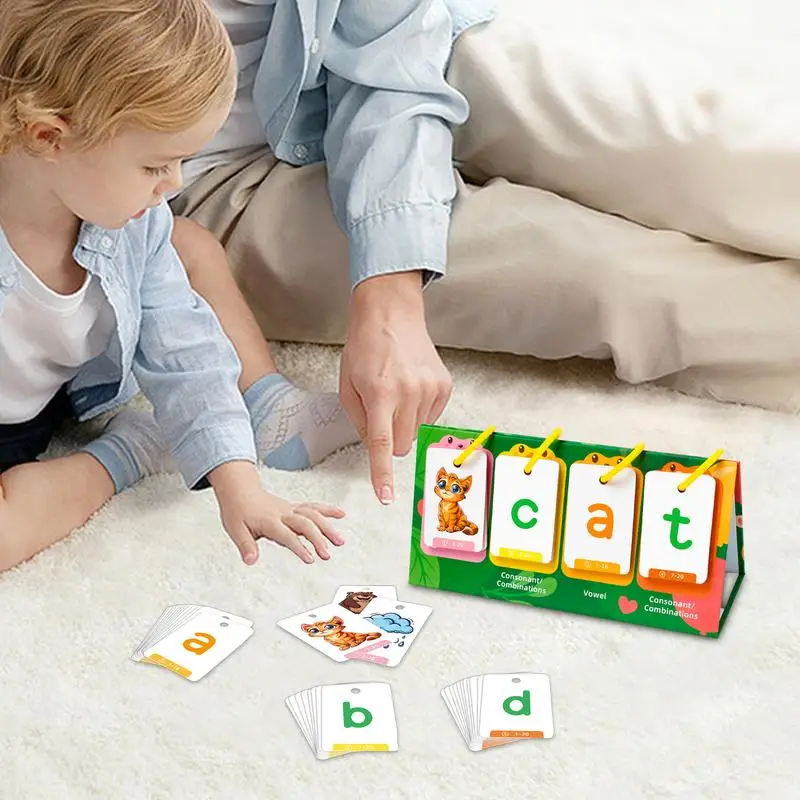 

Letter Sounds Flash Cards Learning Flash Cards Spelling Reading Preschool Learning Games Word Builder Games With 80 Cards For