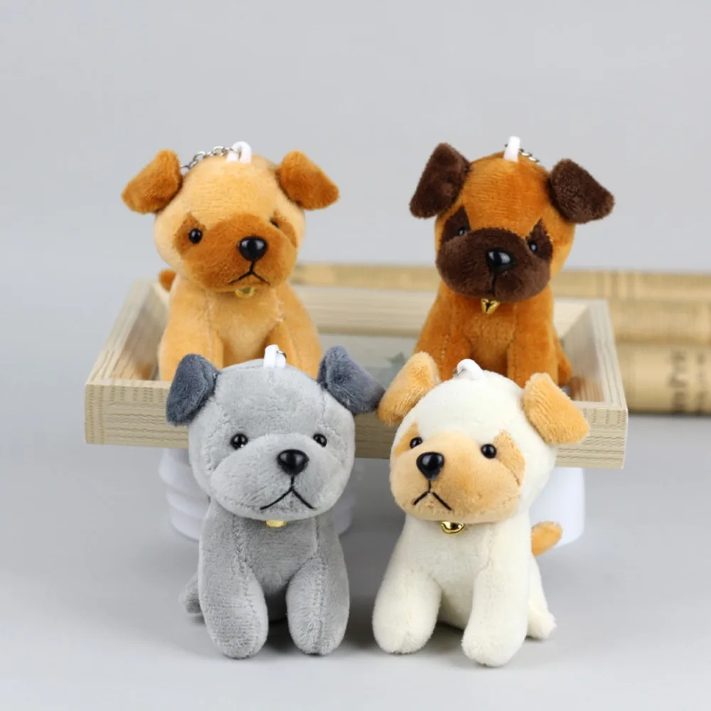 Porte-clés en peluche de chien loup de dessin animé, jouet de chien en peluche doux, porte-clés en peluche, mignon