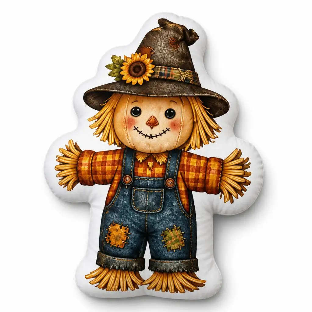 Halloween Scarecrow Autumn Harvest Farmhouse Plush Pillow Cushion Irregular Stuffed Throw Pillow Home Decor Gift Sofa Bed