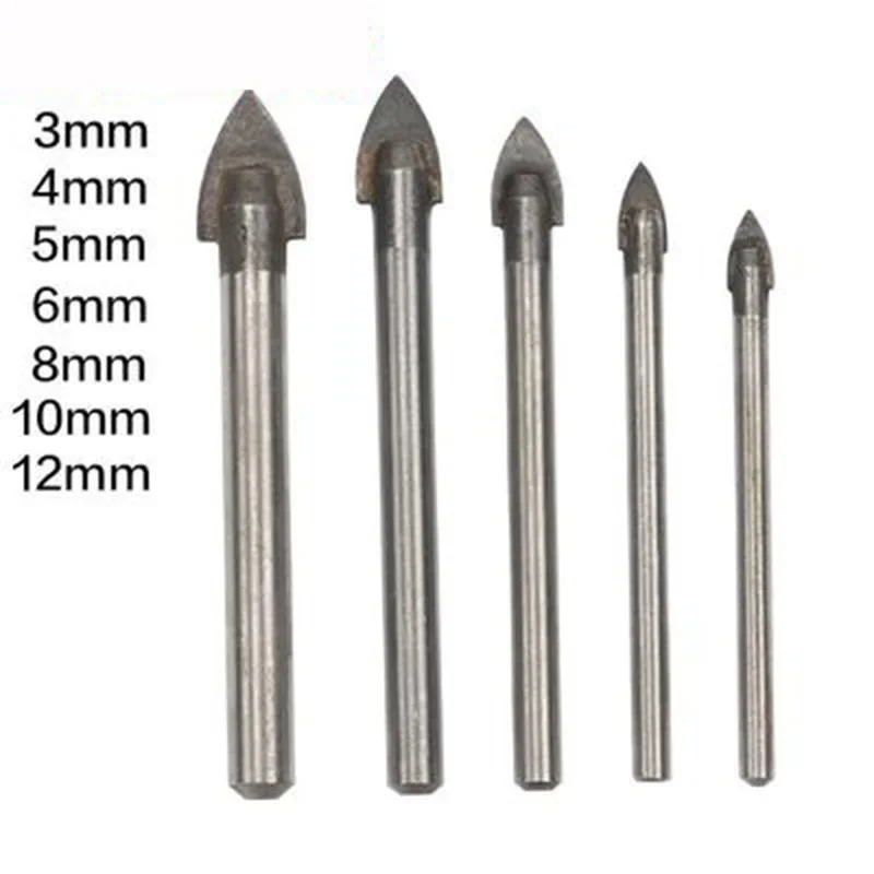 7pcs Glass Bits Round Shank  Drill Bit Set 3 4 5 6 8 10 12mm Wall Tile Ceramic Marble Hole   Saws DB02006