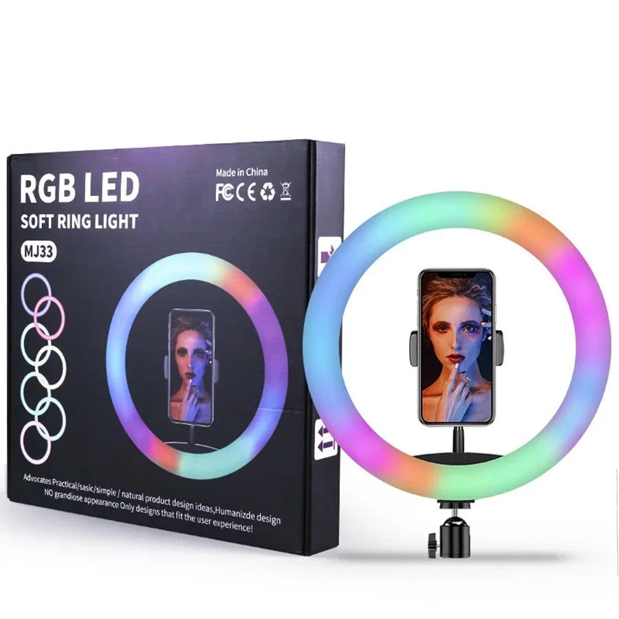 RGB Ring Licht Circulair Licht Voor Smartphone Mobiele LED Video Ring Licht Productie Youtube/tiktok Fotografie Verlichting