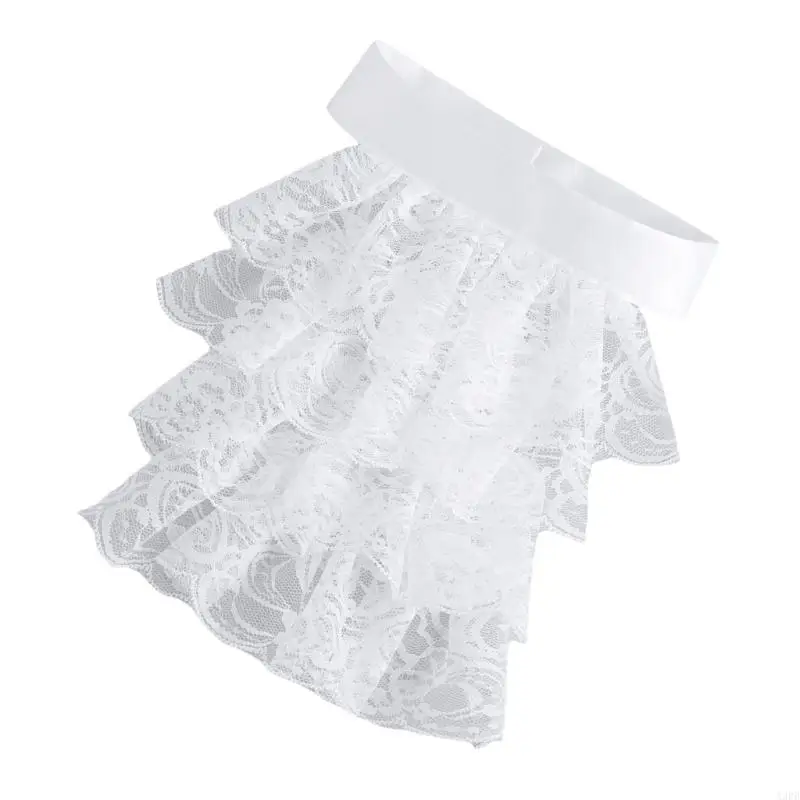 A3PB Victorian Rusfled pulsera elegante Cosplay Elegant Ruff Collar