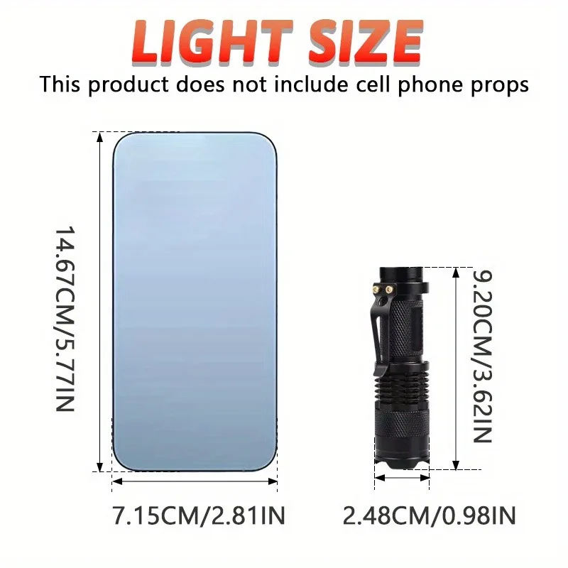 Mini Red LED Flashlight with Clip Aluminum Alloy High Brightness Variable Focus for Astronomical Observation Aviation And Outdoo