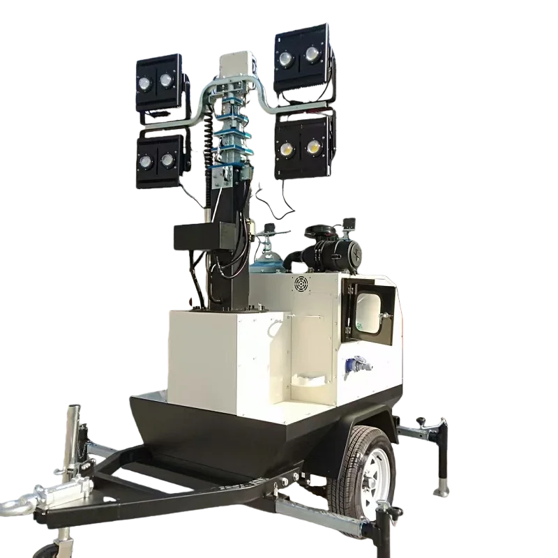 Mobile Lighting Tower Adjustable Beam Angle Multi-Directional Light Distribution Large Site Outdoor Illumination Customized