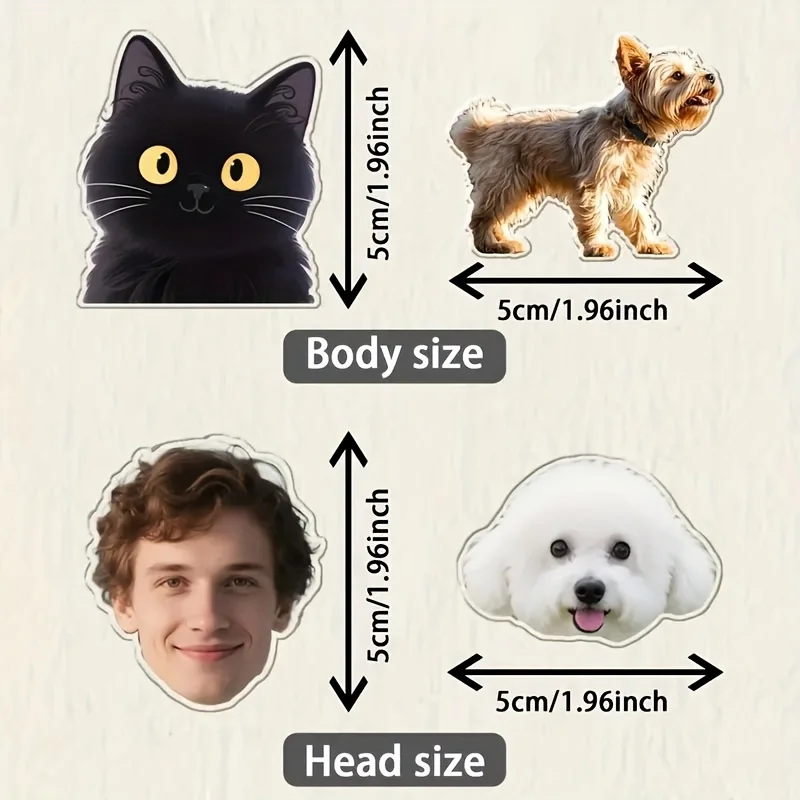 2D Flat - 2D Custom Photo Keychain - Personalized Pet Photo Souvenir with Dog Profile, Durable Acrylic Souvenirs for Mourning Pe