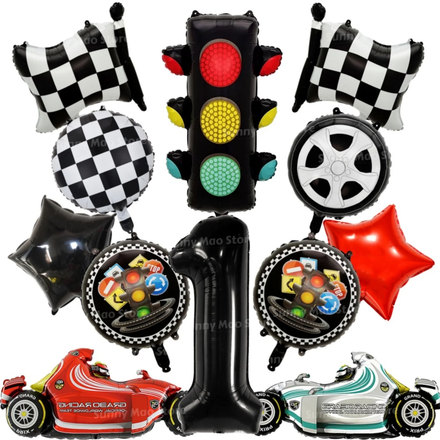 레이싱카 풍선 키트, 신호등&휠 타이어 풍선 포함, 1 - Lighting Mcqueen Birthday Decor 리뷰 및 가격