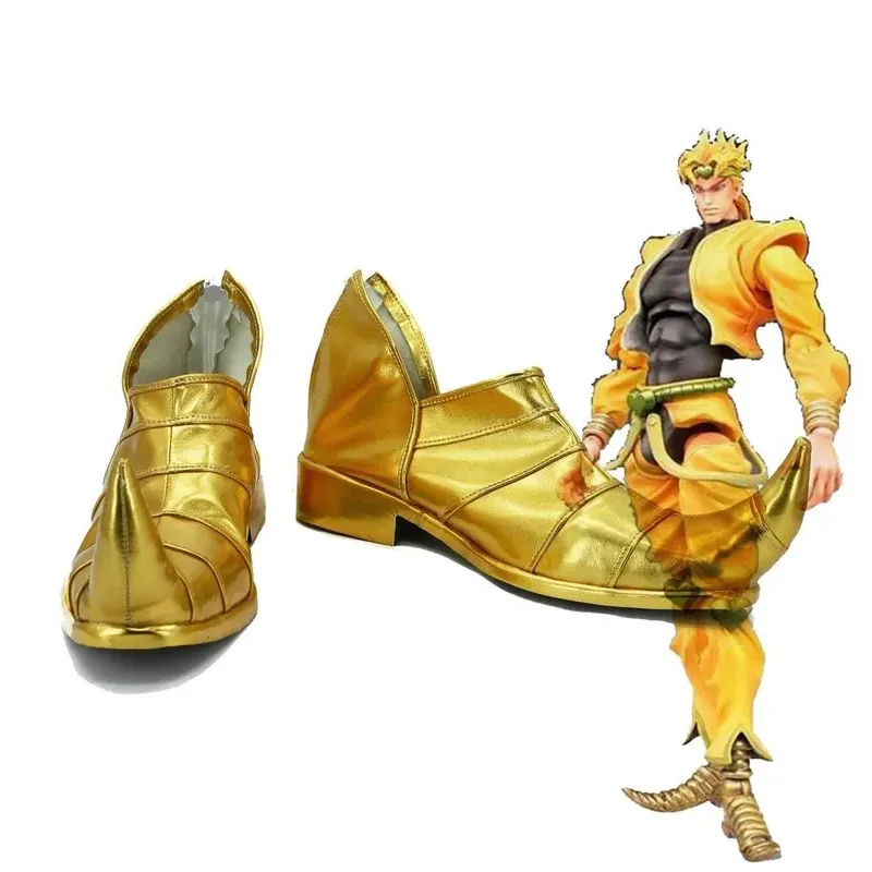 

Dio Brando Shoes Cosplay JOJO'S BIZARRE ADVENTURE 3 Dio Brando Cosplay Golden Flat Shoes Custom Made