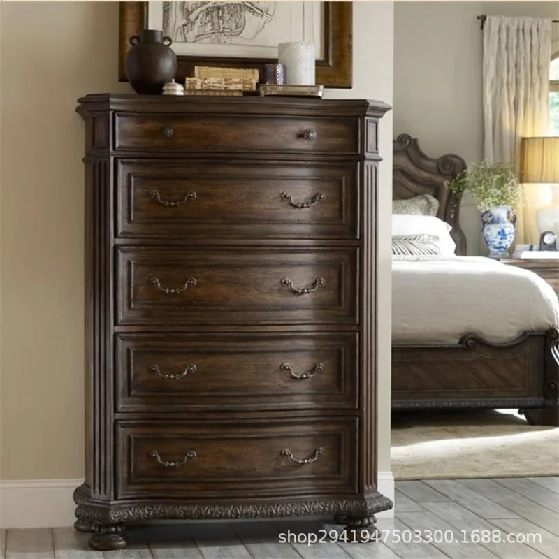 

Комод на заказ для гостиной, ретро-шкаф с резьбой, высокий шкаф-тумба для хранения, тумба-локер