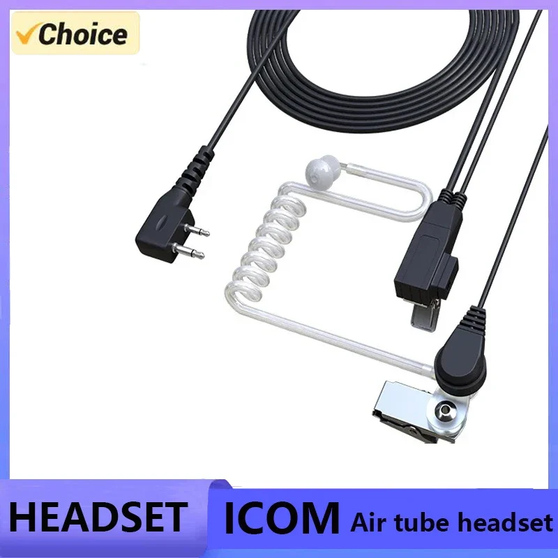 Acoustic Headset for ICOM Radio Earpiece Walkie Talkie Air Tube Headphone with Mic PTT IC-F3 IC-F11 IC-F15 IC-F16 IC-F21 IC-V80