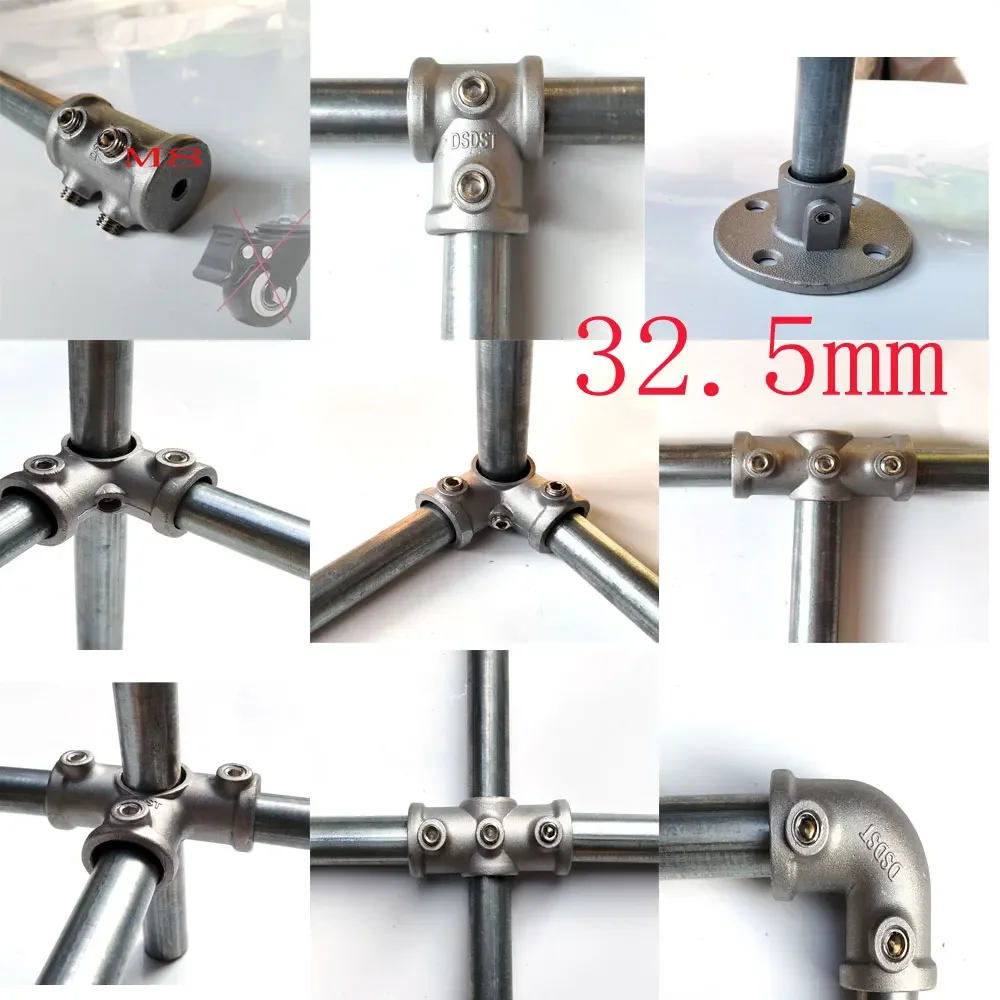 OD 32x32mm Square Tube Connection Piece Aluminum Alloy Elbow Three-way Square Pipe Fixed Joint Storage Rack Rack