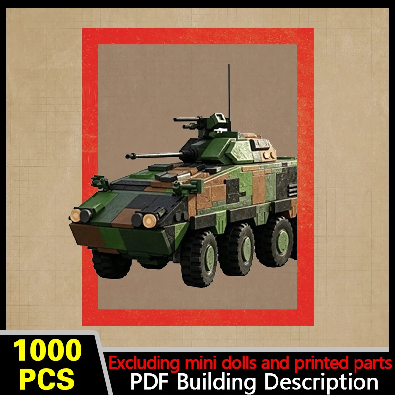 CM‑32 Wheeled Armored Vehicle Model MOC Building Bricks War Equipment Style Modular Technology Gifts Holiday Assemble Toys Suit
