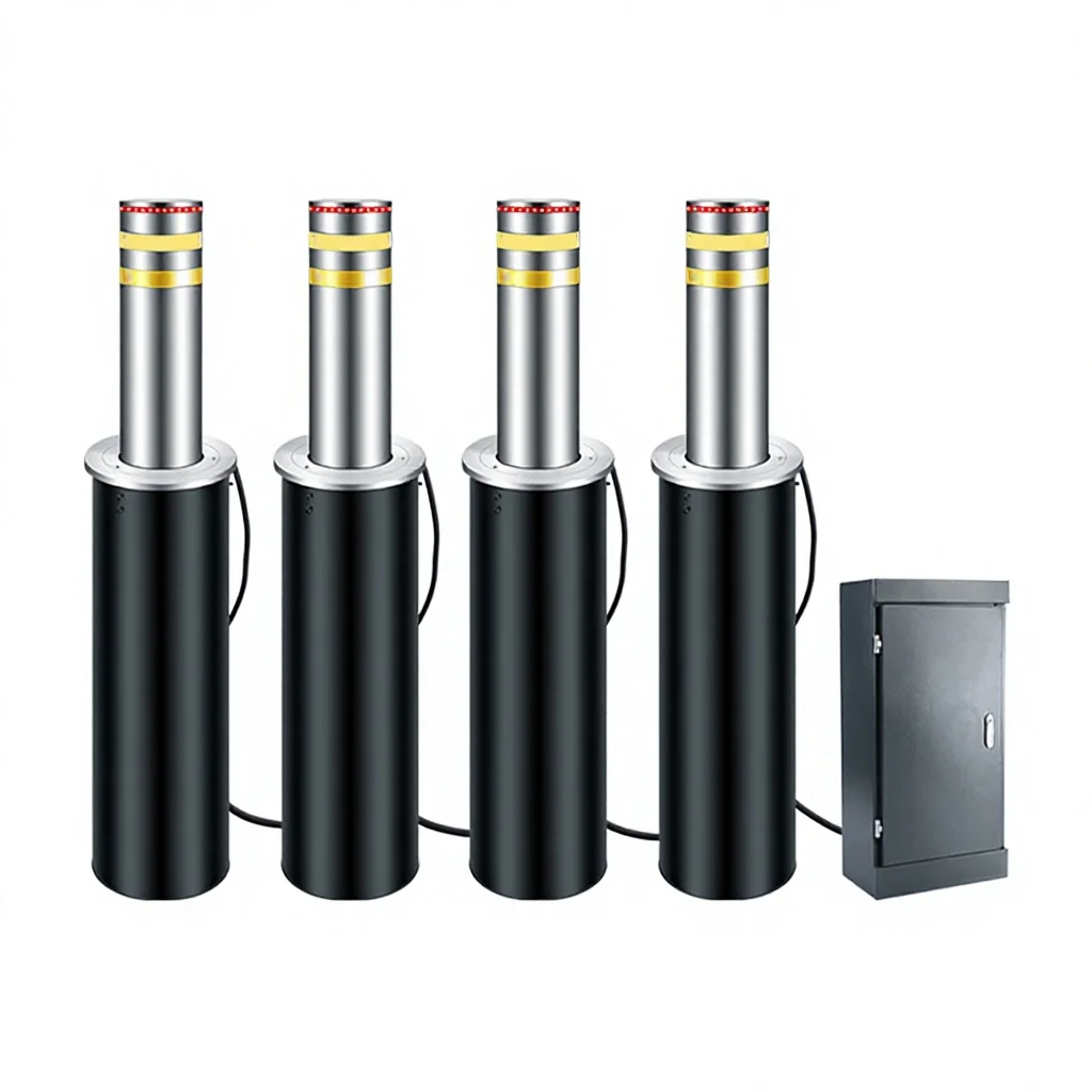 Zento Automatic Hydraulic Bollard 304 Stainless Steel Anti-ram Crash Rated Rising Road Blocker
