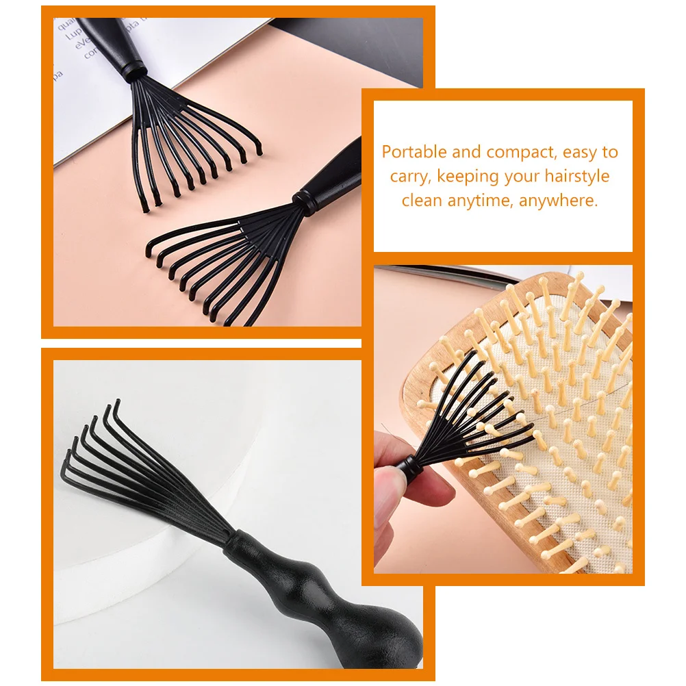 

4Pcs Comb Cleaner Hair Removal Tool Portable Plastic Brush for Airbag Combs Hairstyling Tools Detangling Cleaning Rake