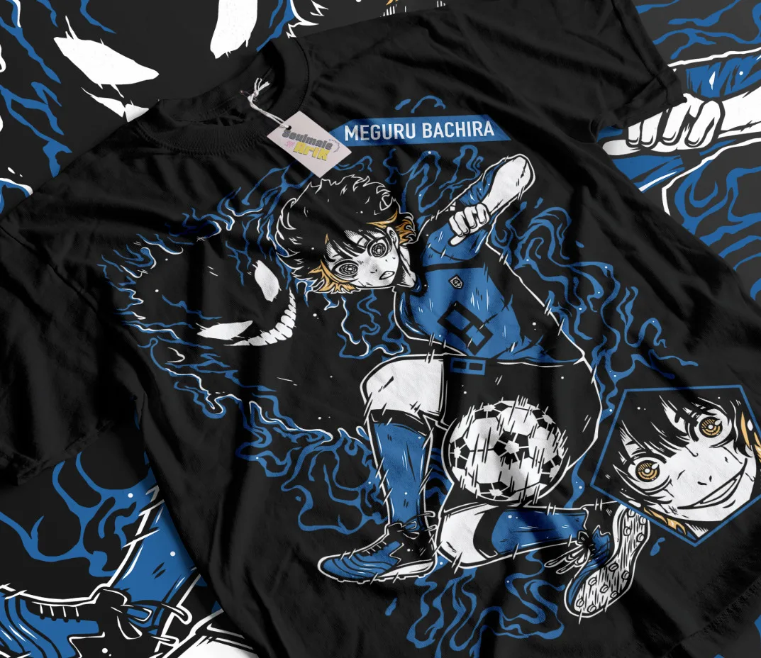 Meguru Bachira T-Shirt Blue Lock Rin Itoshi Kunigami Nagi Anime Shirt Soft Tee