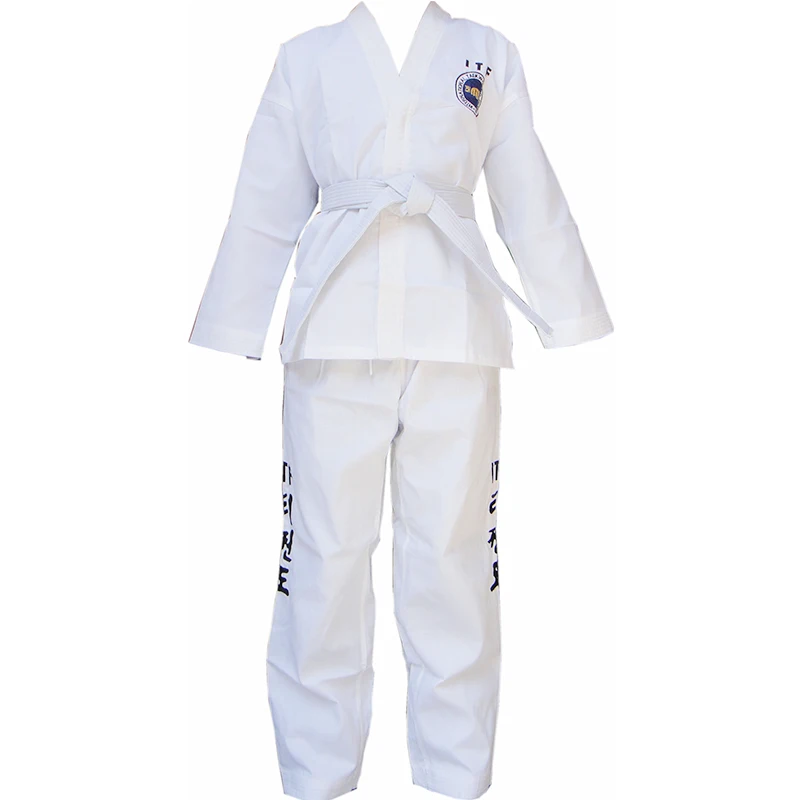 Professiona ITF Approve White Uniform Taekwondo Student Suit Kimono Martial Arts Taekwondo Clothes Long Sleeve Fitness