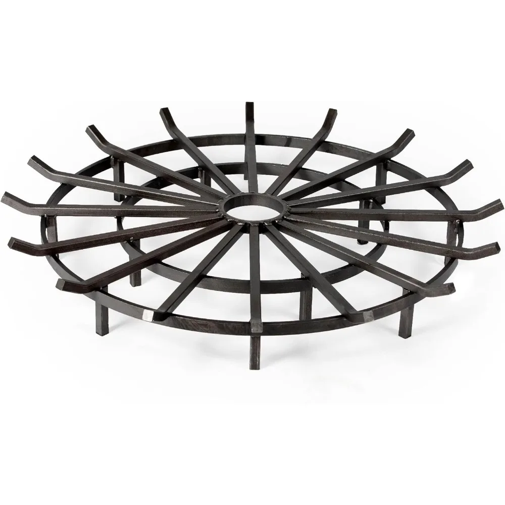 Ash & Ember 40 Wagon Wheel Fire Pit Grate، كفاءة عالية وشبكة الحطب لتقليل الدخان، مدفأة حرق الخشب شديدة التحمل #1