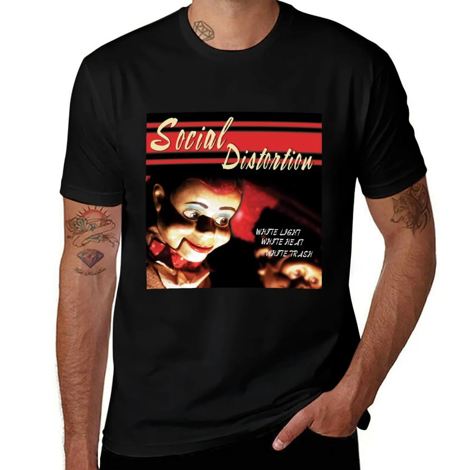 Kaos Pria White Light White Heat White Trash, Kaos Katun Pria, Kaos Grafis Pria