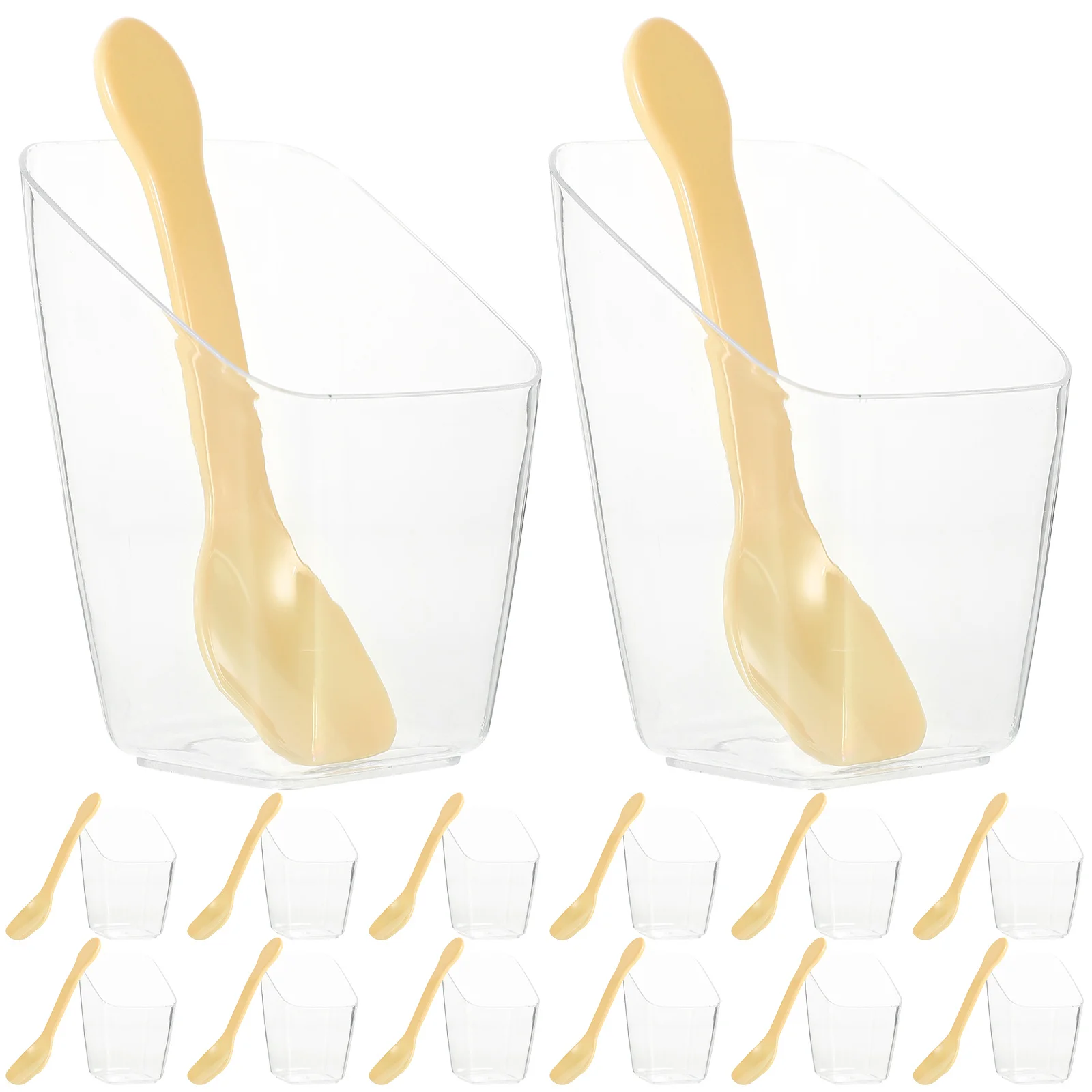 

50Sets Plastic Dessert Cups Sturdy Clear Party Supplies for Ice Cream Yogurt Fruit Pudding Appetizer Mini Disposable Containers