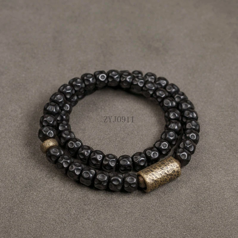 手作りココナッツ茎ブレスレット二層シンプルなパーソナライズされた菩提ジュエリーブレスレット男性と女性用