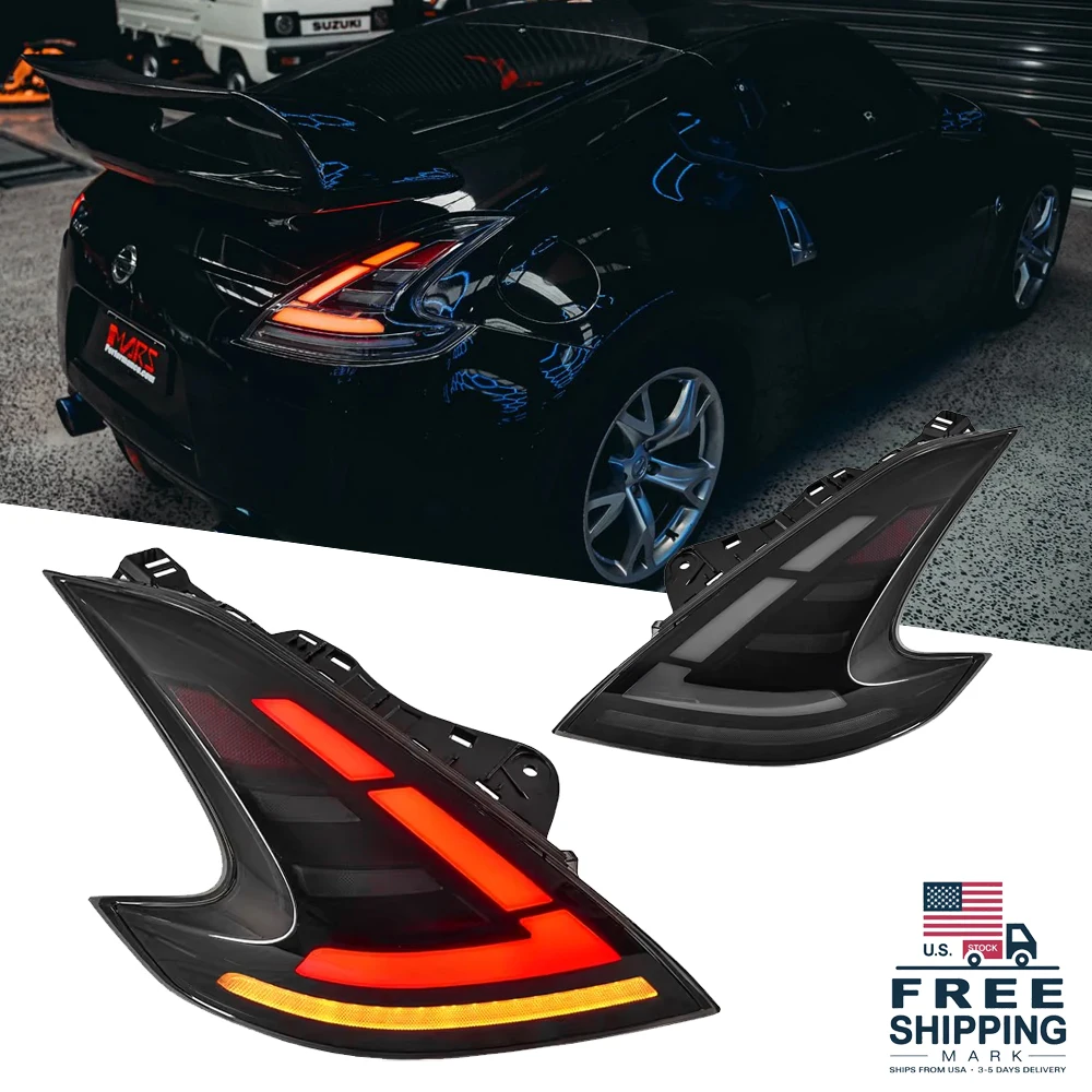 

Светодиодный задний фонарь в сборе для Nissan 370Z 2008-2019, модифицированный указатель поворота, автомобильный стоп-сигнал заднего хода