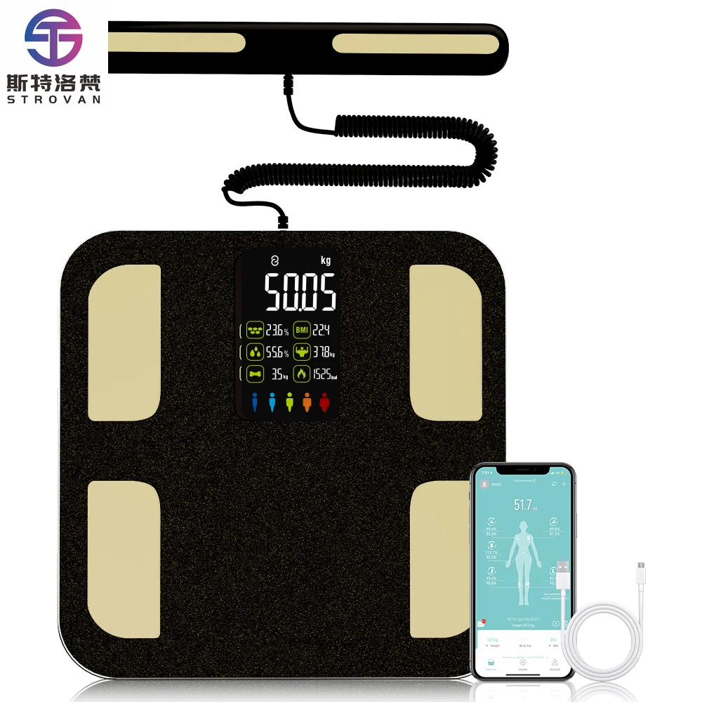 Smart Electronic Bathroom Scales Digital Display Weight Fat Measurement Maximum Recommendation 180kg BusinessHealth