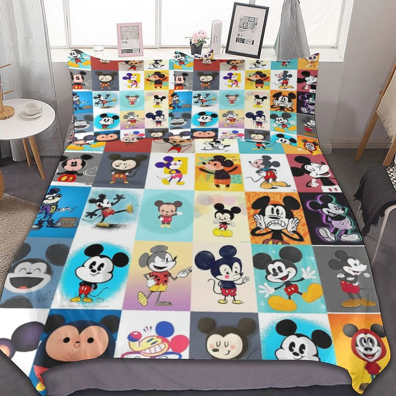 Disney Camelot Mickey and Friends Mickey Pluto Goofy Donald Duck Bedding Set Quilt Duvet Cover Comforter Bedclothes Children