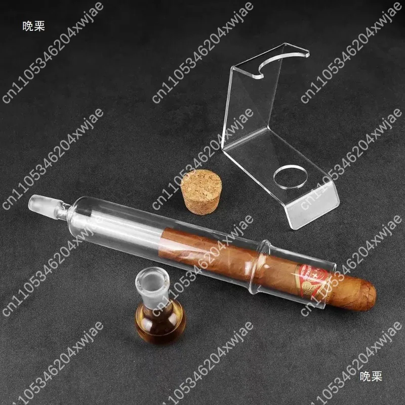 Premium Whiskey Aromatherapy Glass Tube Set, Oak Smoke Infusion Aging Kit with Display Stand