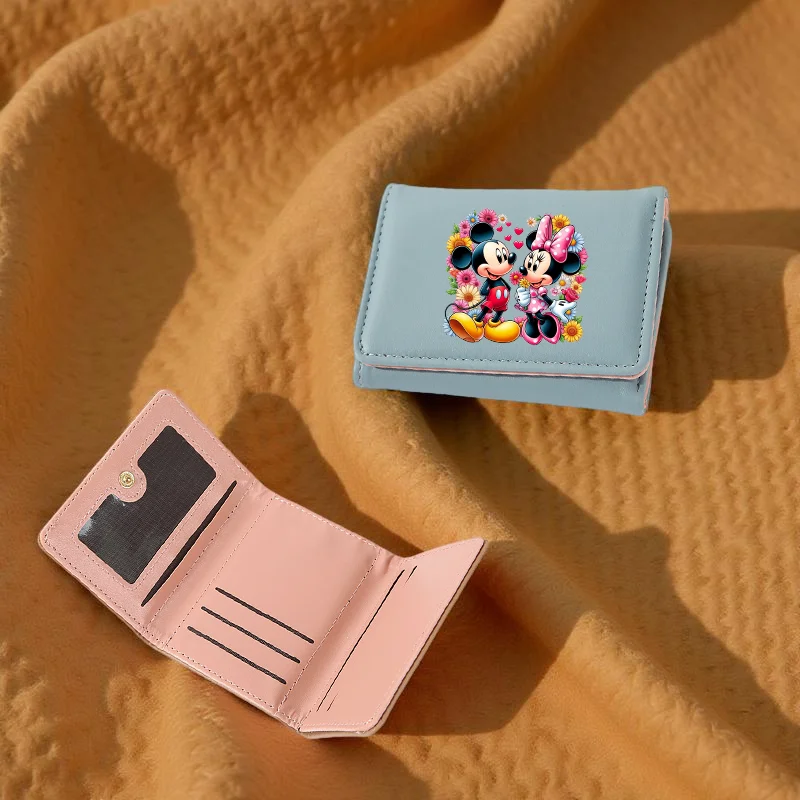 Mickey And Minnie Small Wallet,Short Wallet With Multiple Card Slots Lightweight Portable,Credit Card,ID Card,Accessories, Gift