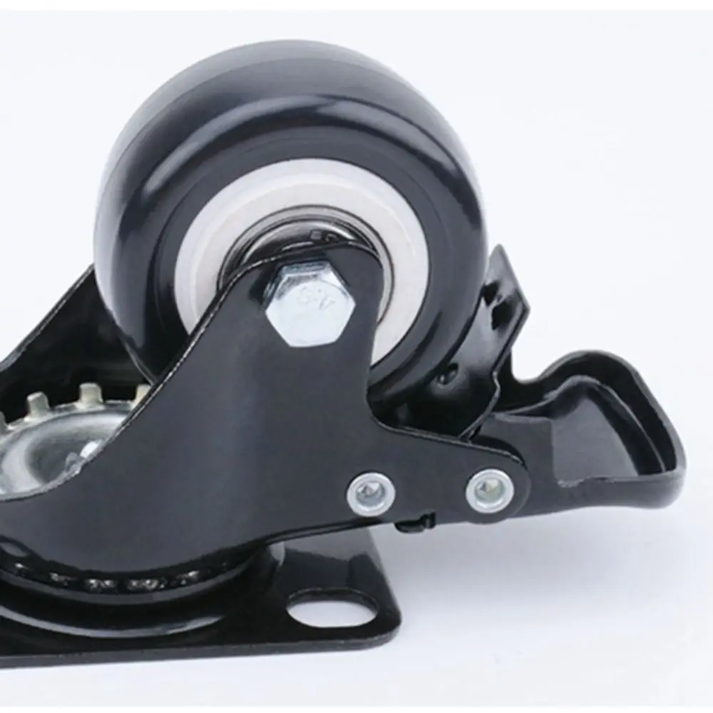 4 قطع مريحة 360 °   عجلات دوران شديدة التحمل تدور سلسة مع عجلات مطاطية للفرامل كتم الصوت عجلات صناعية للأثاث