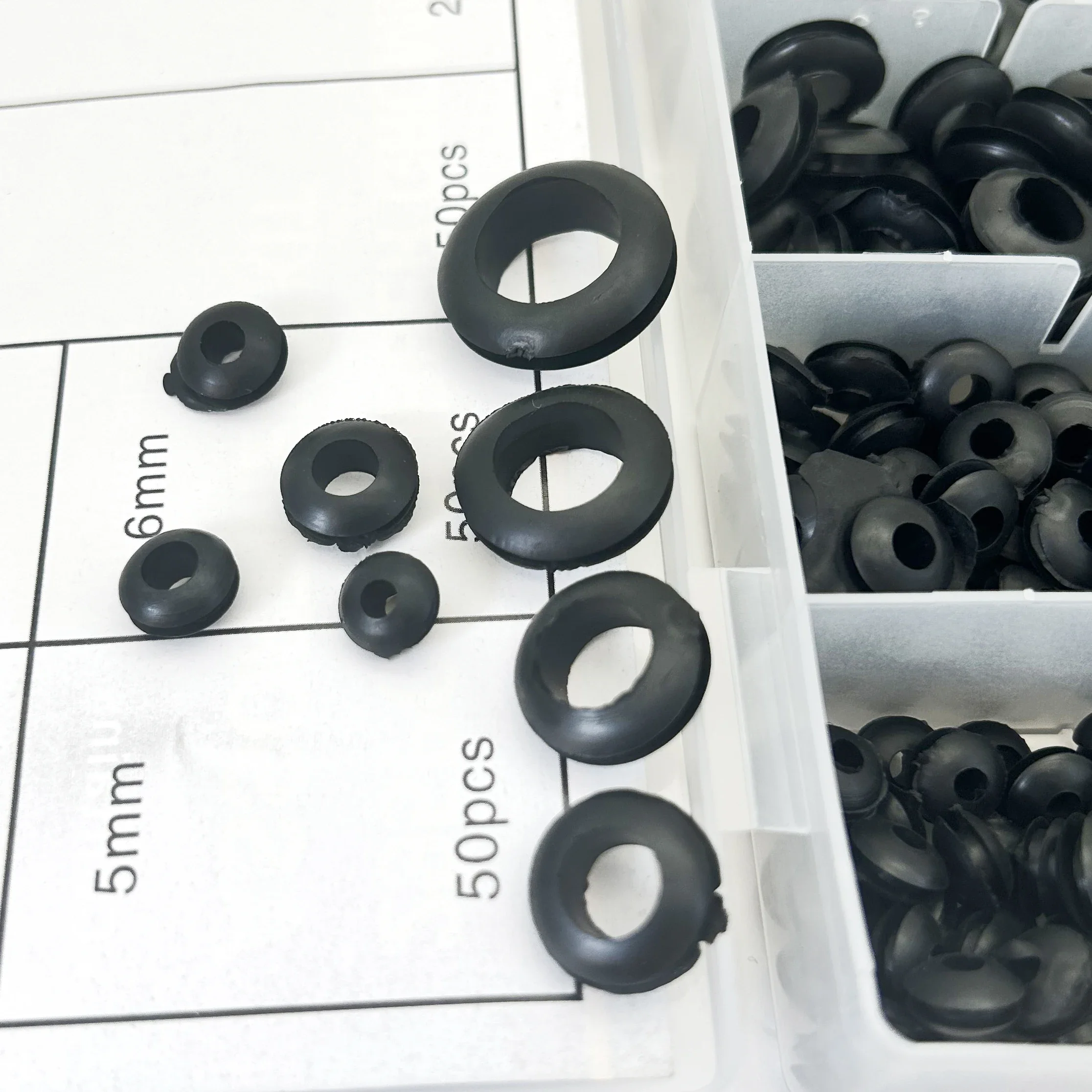 295 STKS Maat 3mm ~ 14mm Isolerende Zwarte Rubberen Grommet Kit Vlamvertragende Stofdicht Gat Stekkers Ringen voor Automotive Industriële