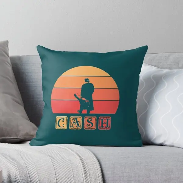 

Johnny Cash Retro Art Printing Throw Pillow Cover Bed Wedding Fashion Waist Sofa Anime Office Pillows not include One Side