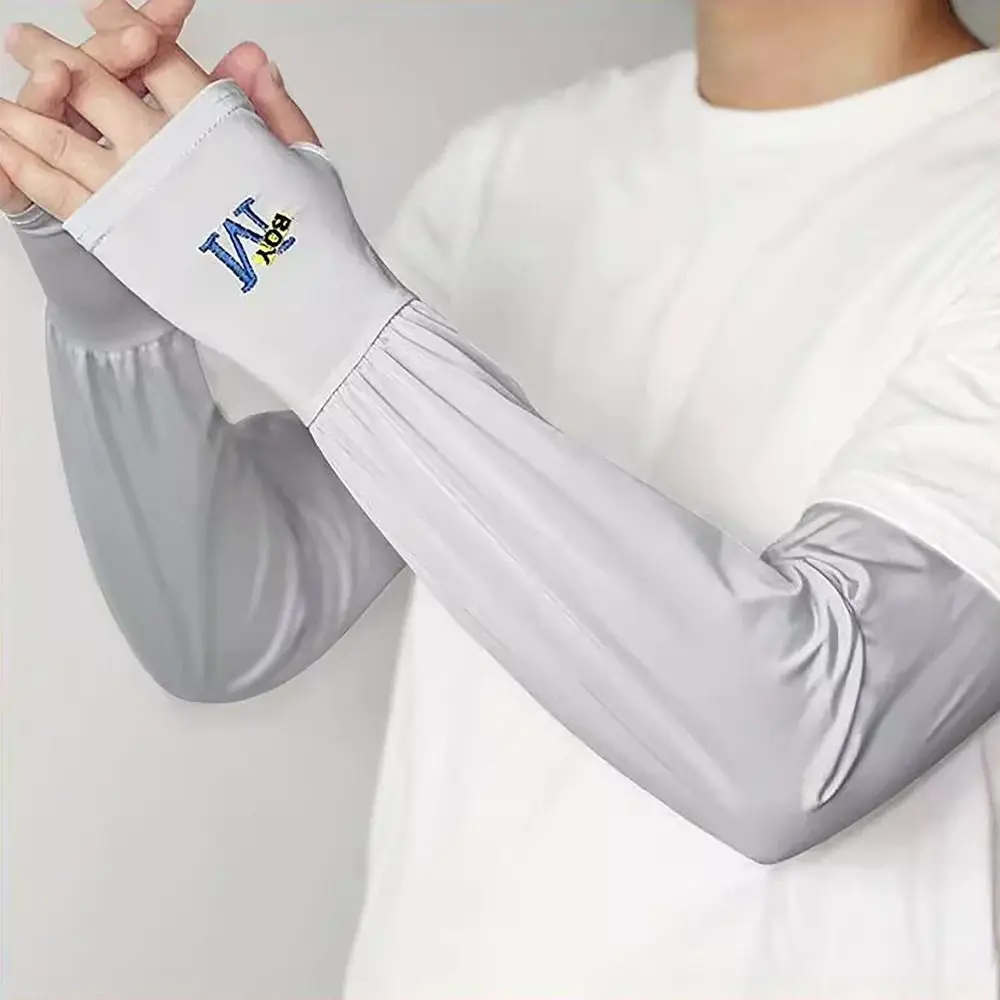 Breathability Ice Sleeves Wear Resisting Good Resilience Sun Protection Sleeves Antisnag Dew Finger Arm Sleeve Women Men