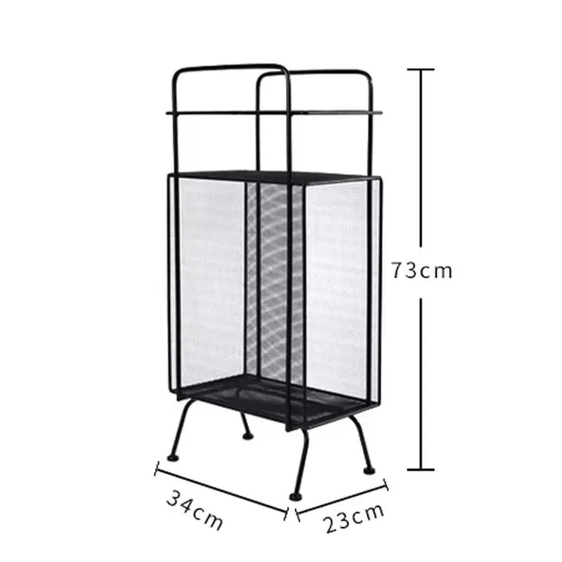 Modern Loft Black Metal Floor Rack for Books and Magazines Display Shelf Custom Size