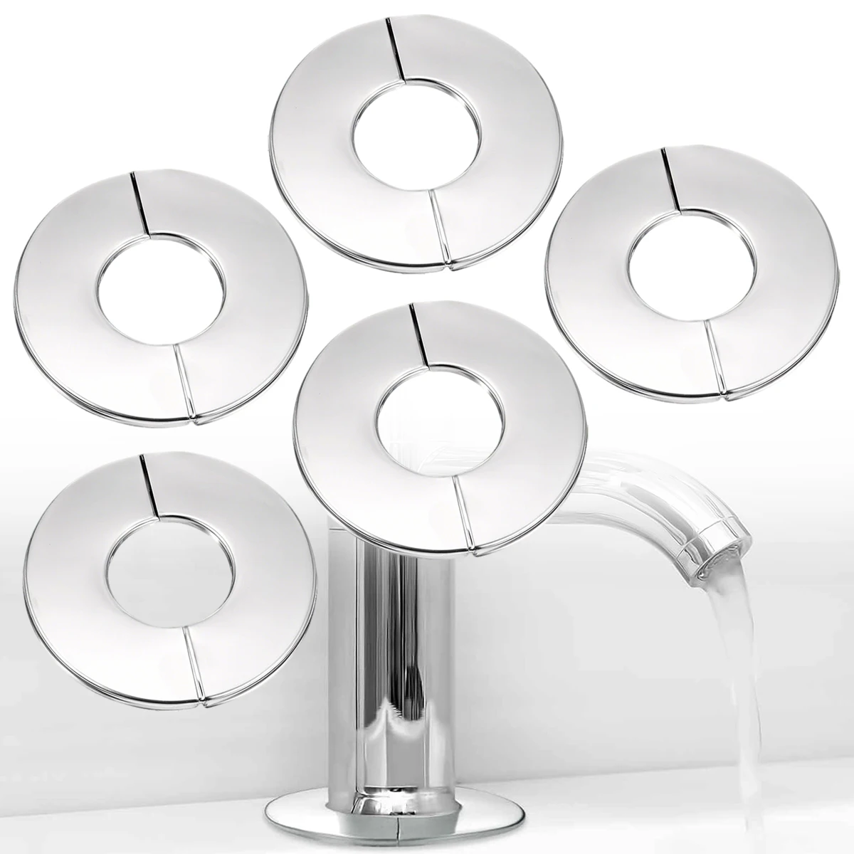 

5/10 шт. декоративных накладок из нержавеющей стали – 28 мм (1,1 дюйма) самоклеящиеся круглые заглушки для отверстий под смесители на кухне и в ванной