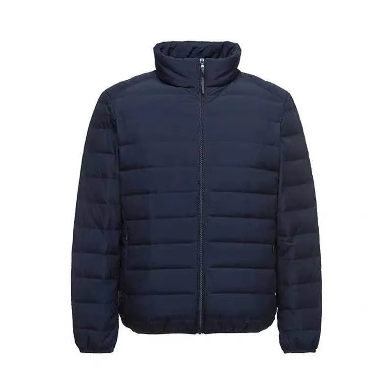 Autumn And Winter New Down Jacket Men's Short Black Dark Red Navy Blue Dark Gray Long Sleeve Stand Up Collar Trend Casual Wear