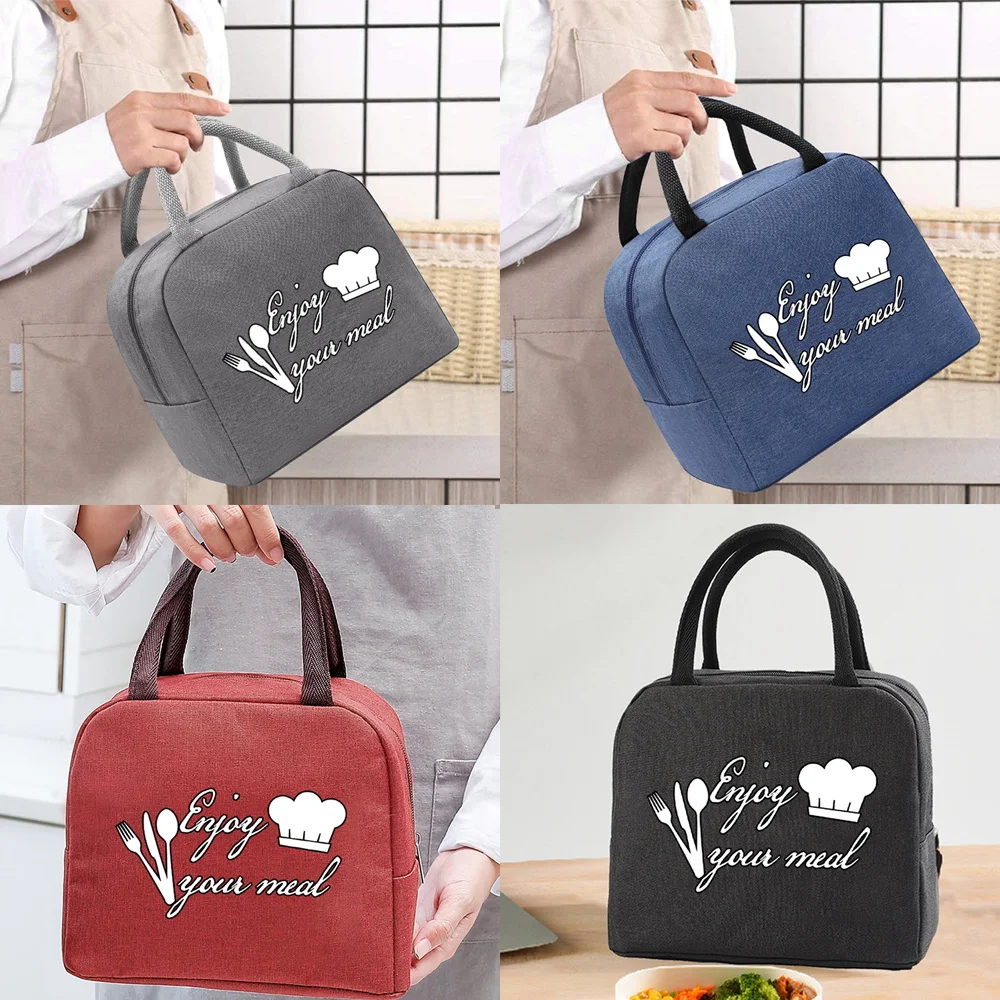 

Portable Lunch Insulated Bag for Kids Meals Thermal Food Picnic Bags Kitchenware Printing Handbags Organizern Unisex Bag Tote