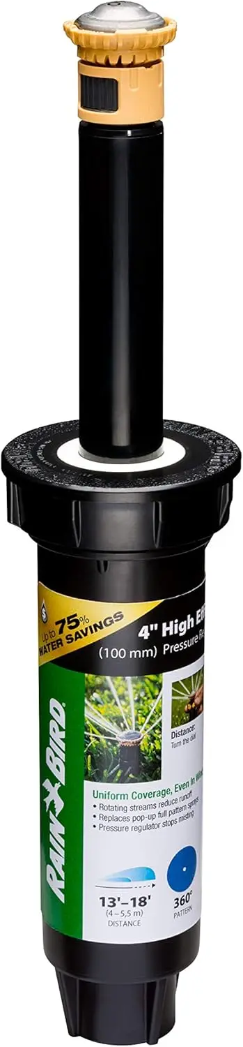 

Rain Bird 12safpropr с регулировкой давления (prs) высокоэффективный роторный спринклер Pro, 360° ° полный рисунок, расстояние распыления 13–18 футов