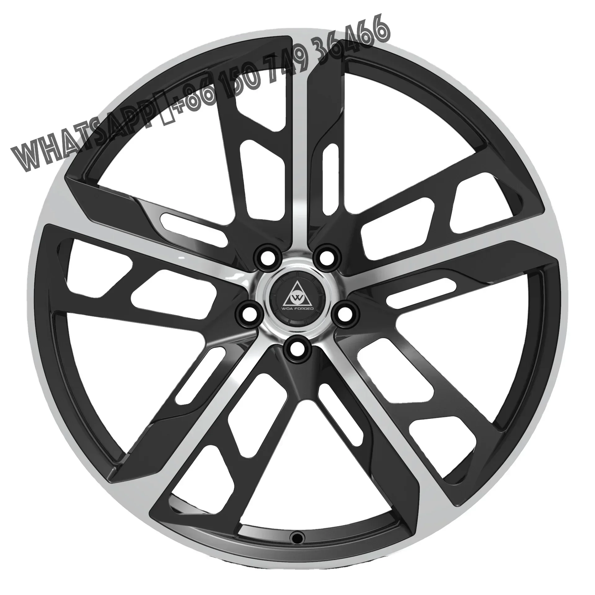 6061-T6 Passenger Car Wheels Forged Alloy Rims 18 19 20 21 Inch 5x112 Gloss Black Polished Face  for audi