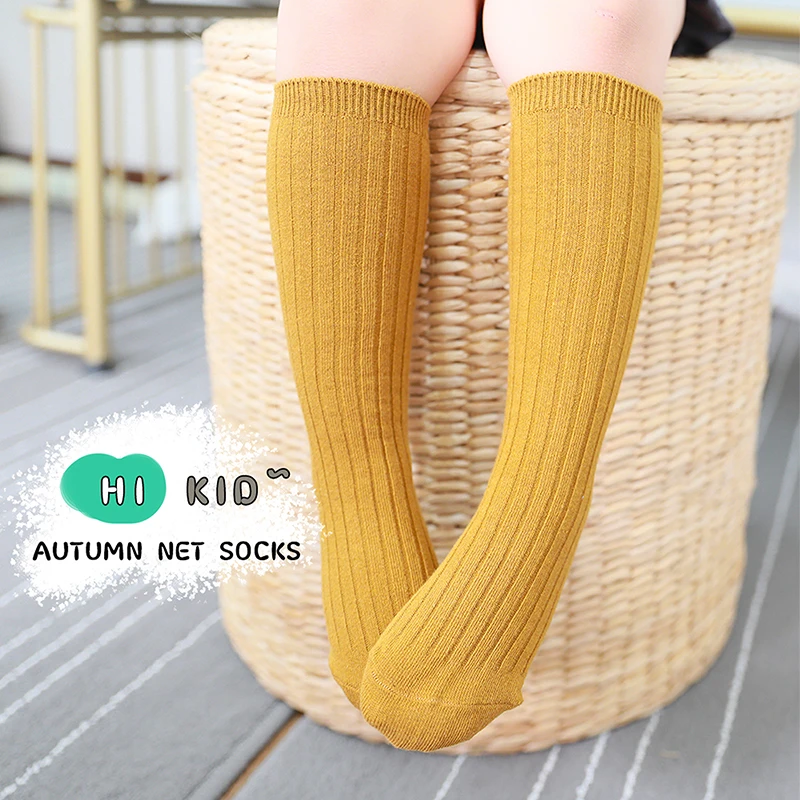 Baby Boys Girls Knee High Long Socks Cotton Ribbed Knit Long Tube Socks Stockings for Kids Adults