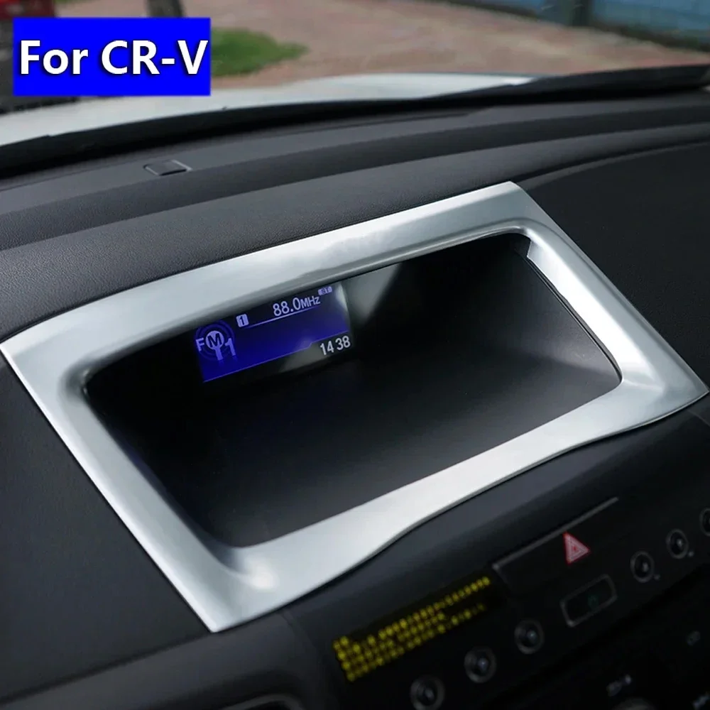 For 2012-2016 Honda CR-V 2013 2014 2015 CRV Matte Chrome Center Display Screen Frame Navi Panel Cover Car Navigation Frame Trim
