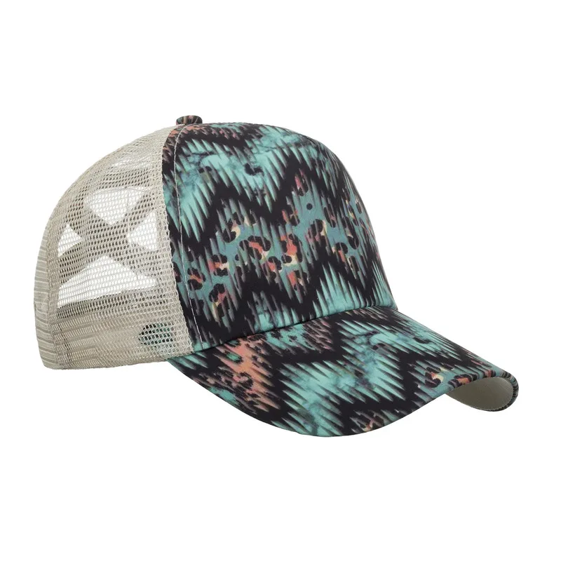 New wave-patterned cross-striped mesh baseball cap sun hat