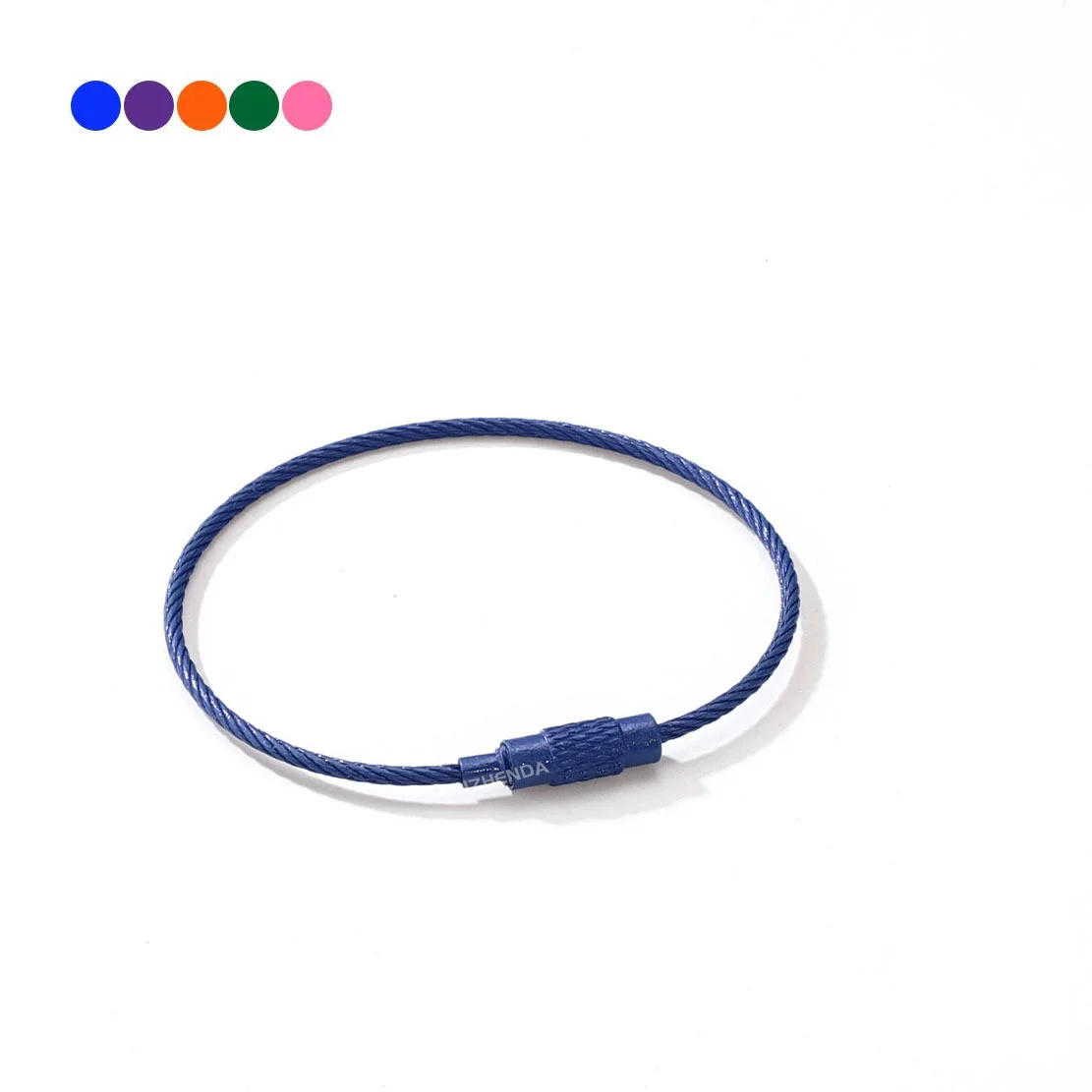 10pcs Colorful Stainless Steel Wire Keychain Cable Loop Set