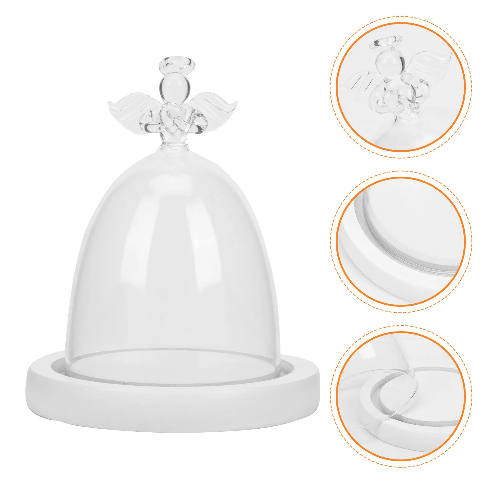 Transparent Angel Shape Glass Display Cover Premium Quality Decorative Glass Dome for Micro Landscape Tabletop Display Preserved